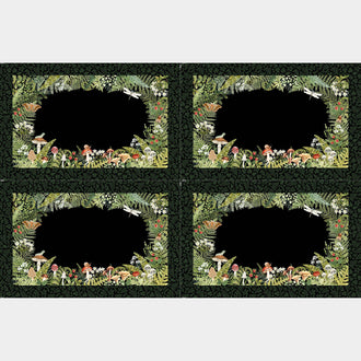 Wild Harvest - Mushrooms Placemats Black Panel