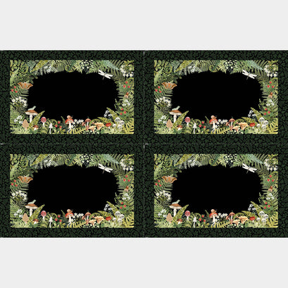 Wild Harvest - Mushrooms Placemats Black Panel