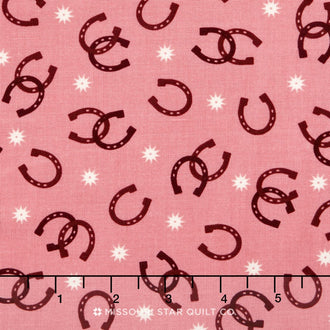 Cowgirl - Horseshoes Pink Yardage