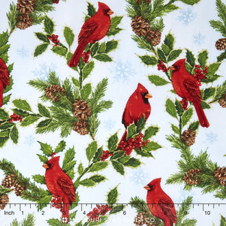 Holly Jolly Christmas - Cardinal Blue Yardage