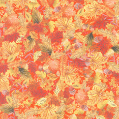Thankful (Robert Kaufman) - Leaves Pumpkin Yardage Primary Image