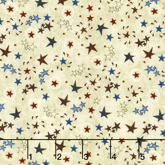 Stars and Stripes Forever - Star & Circle Parchment Yardage