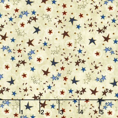 Stars and Stripes Forever - Star & Circle Parchment Yardage