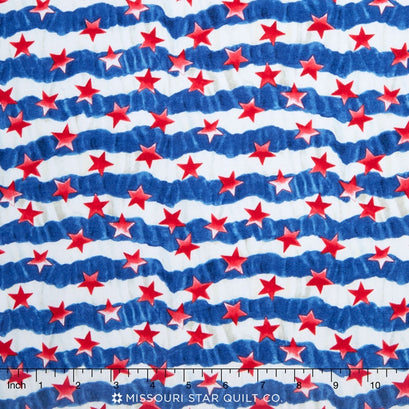 U.S.A - All The Way! - Stars and Stripes Blue Yardage