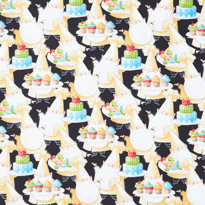 Sweet Little Pleasures - Packed Gnomes Black Yardage