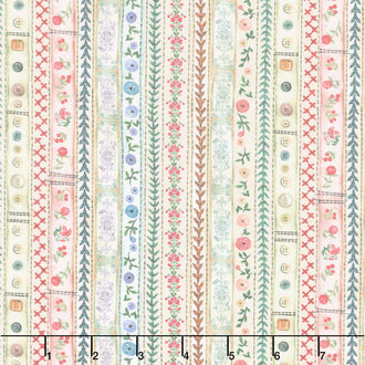 Make it Sew - Ribbon Stripe Cream Yardage