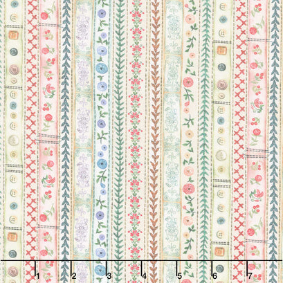 Make it Sew - Ribbon Stripe Cream Yardage