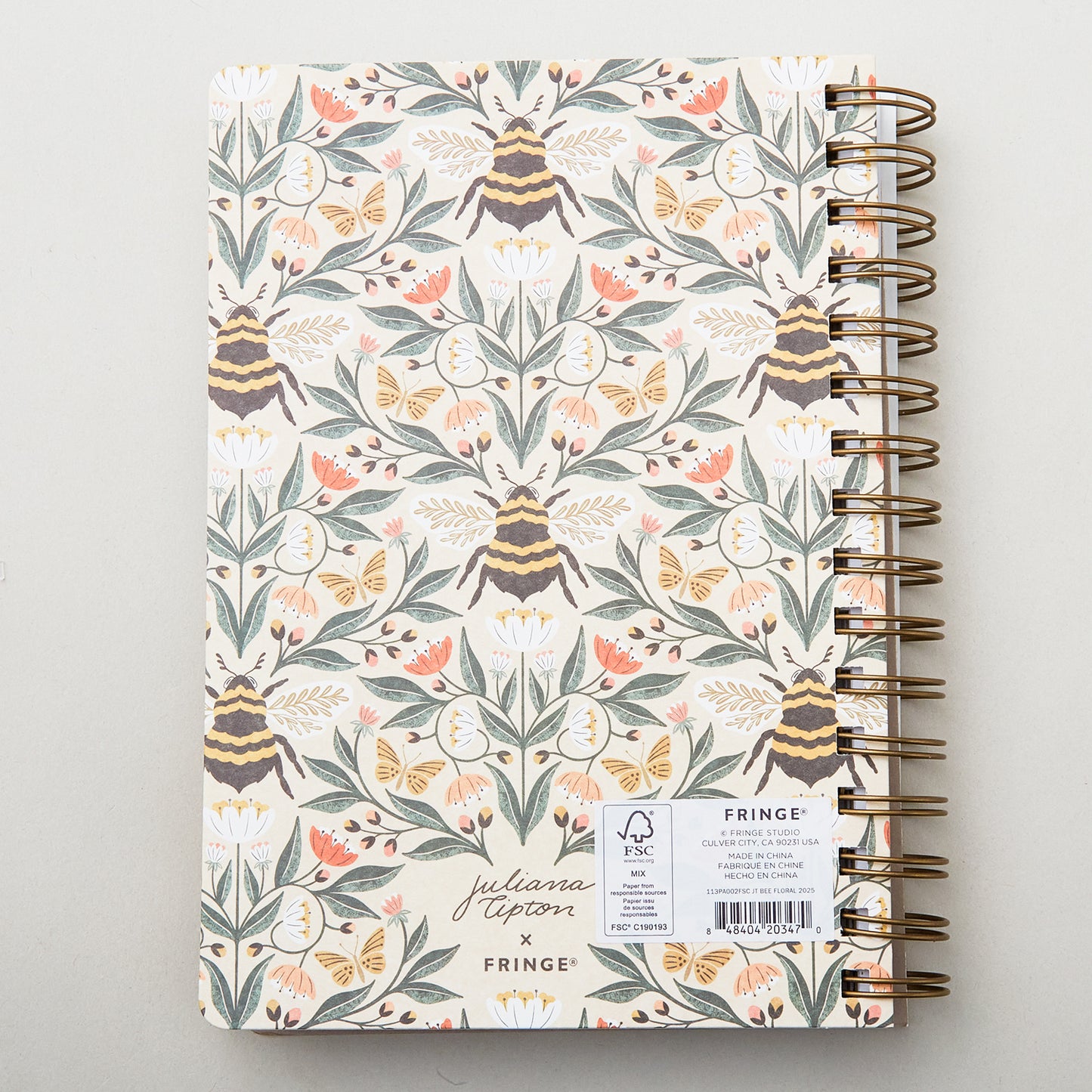 JT Bee Floral 2025 Paperback 17 Month Planner Alternative View #3