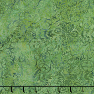 Sequoia Batiks - Etched Floral Forest Yardage