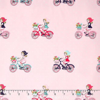 Vintage Market - Bike Ride Pink Yardage