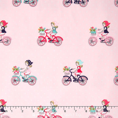 Vintage Market - Bike Ride Pink Yardage