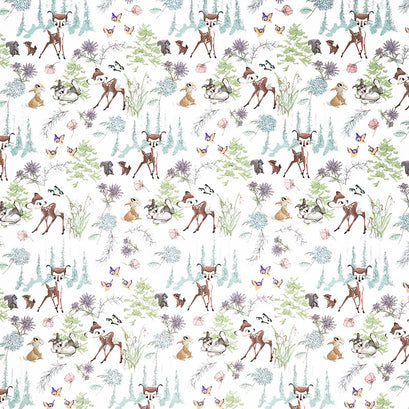 Disney Bambi Nursery Happy Together - Bambi and Friends White Yardage