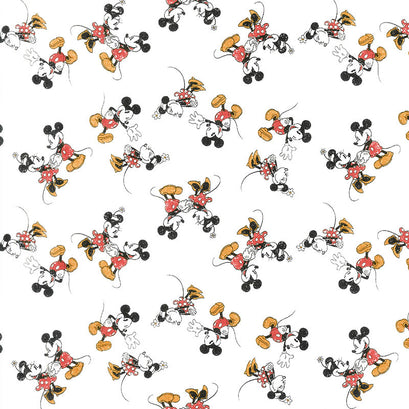 Disney Mickey and Minnie - Mickey Minnie Vintage Scattered Multi Yardage