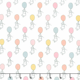 Disney Pooh Nursery - Pooh Balloon White Yardage