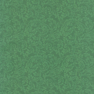 Yuletide Traditions - Scroll Green Yardage