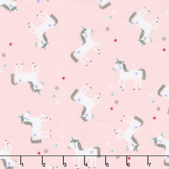 Flannel Basics - Unicorn In Color Pink Yardage