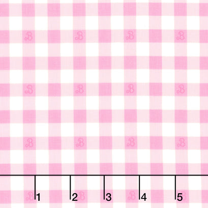 Barbie World - Barbie Gingham Pink Yardage