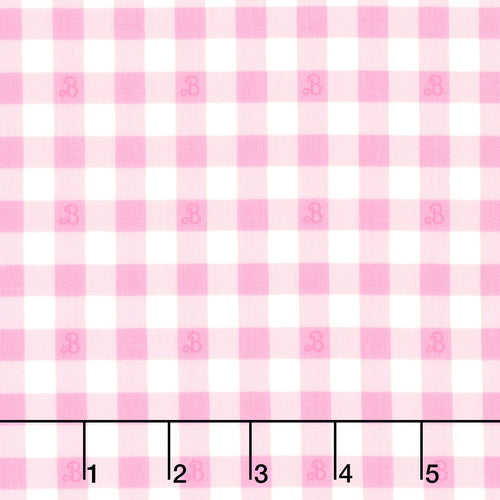 Barbie World - Barbie Gingham Pink Yardage Primary Image