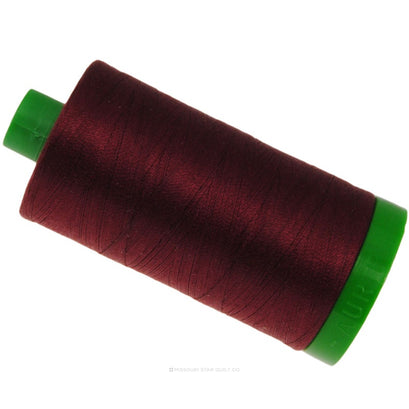 Aurifil 40 WT Cotton Mako Large Spool Thread Dark Carmine Red