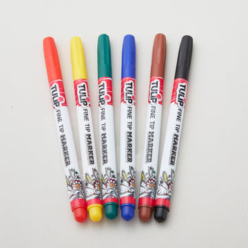 Tulip Fine Tip Fabric Markers - Primary 6 Pack Primary Image