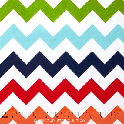 Medium Chevron - Rainbow 108" Backing