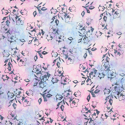 Tonga Batiks - Paradise Bellflowers Sky Yardage