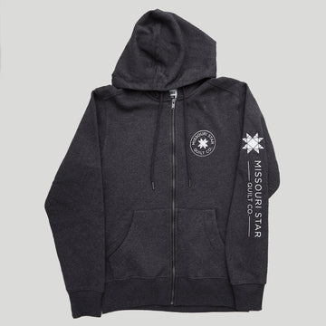 Missouri Star Logo Full Zip Hoodie Charcoal Gray - 3XL