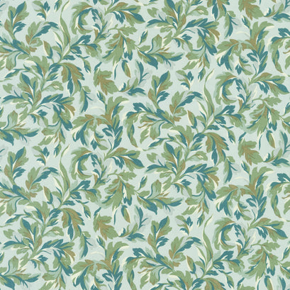 Willoughby - Leaves Blue Yardage