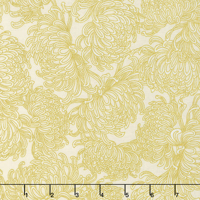 Imperial Collection 14 - Garden Colorstory Chrysanthemum Ivory Metallic Yardage