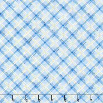 Gnome-Grown - Plaid Blue Yardage