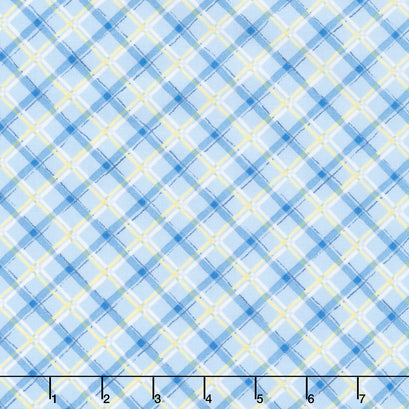 Gnome-Grown - Plaid Blue Yardage