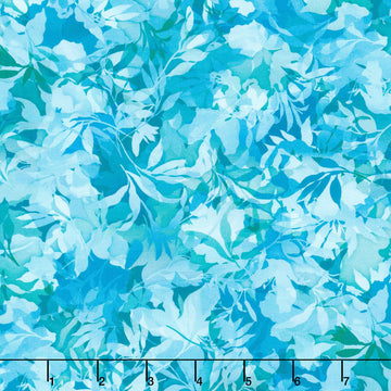 Artful Blooms - Leaves Sea Glass Yardage