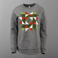 Missouri Star Christmas Quilt Block Heather Granite Sweatshirt - XL