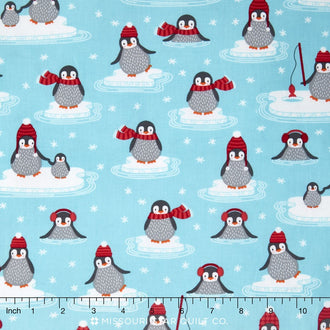 Polar Pals - Penguins Aqua Yardage