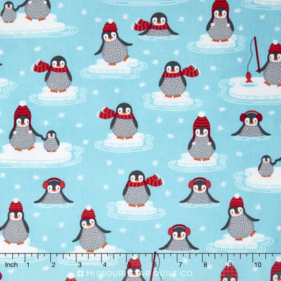 Polar Pals - Penguins Aqua Yardage