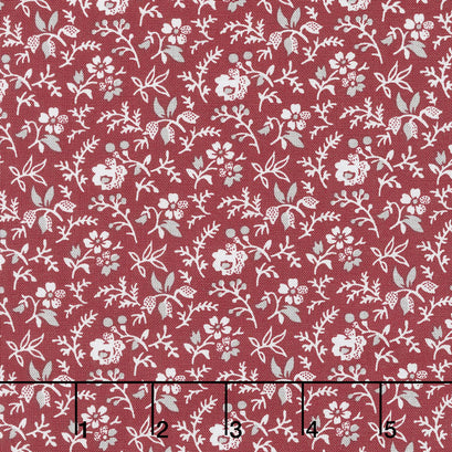 Rustic Romance - Stems Red Yardage