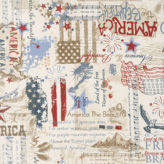 Songbook: The Beautiful - America Tan/Blue Yardage