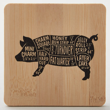 Missouri Star Animal Fabric Cuts Bamboo Coaster Set