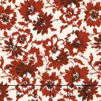 Faded Memories - Faded Petals Red Yardage