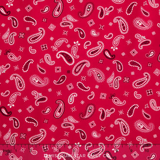 Sevenberry - Bandana Tossed Paisley Red Yardage