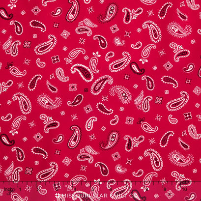 Sevenberry - Bandana Tossed Paisley Red Yardage