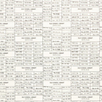 Old School - Library Card Parchment Yardage