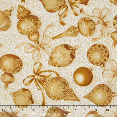 Holiday Flourish - Antique Glass Ornaments Metallic Yardage