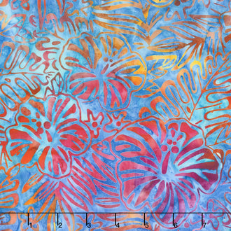 Artisan Batiks - Totally Tropical Hibiscus Rainbow Yardage
