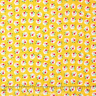 Backyard Roses - Backyard Berries Yellow Yardage