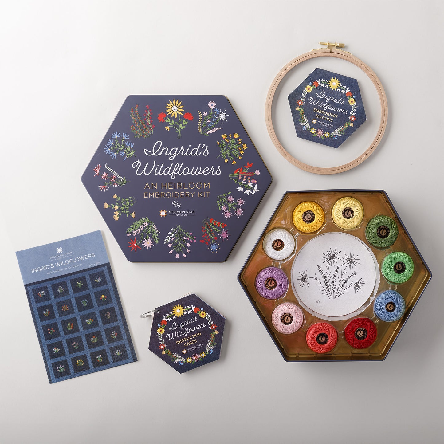 PREORDER - Ingrid's Wildflowers - An Heirloom Embroidery Kit by Missouri Star Primary Image