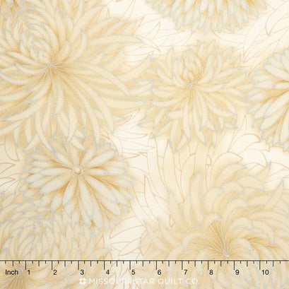 Imperial Collection - Chrysanthemums Antique Metallic Yardage
