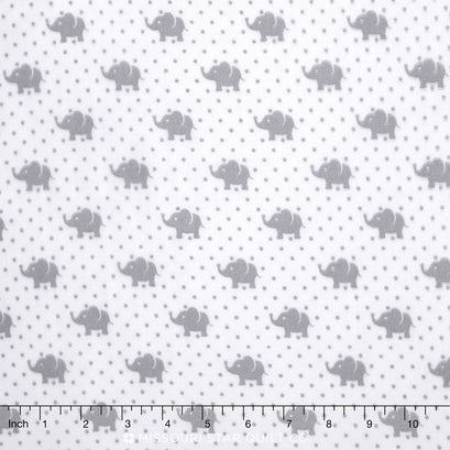 Little Prints Double Gauze - Bambino Elephants Grey Yardage