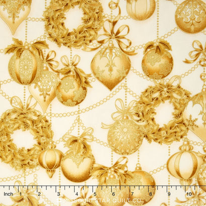 Holiday Flourish - Ornaments Antique Metallic Yardage