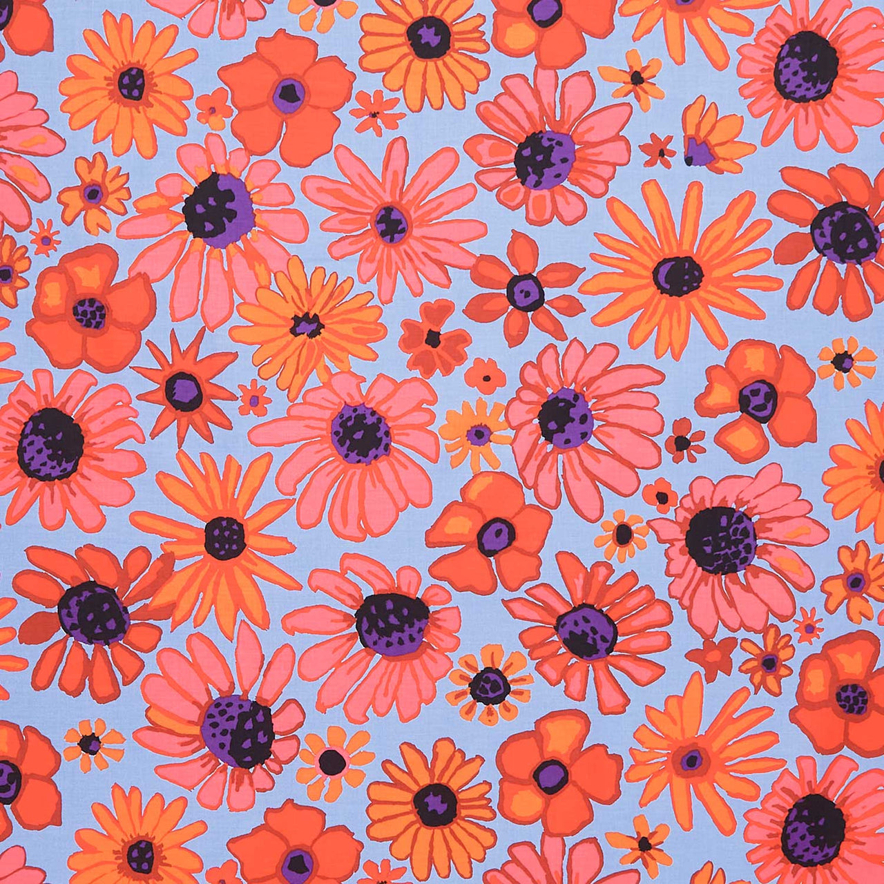 Kaffe Fassett Collective - August 2024 - Hot ColorwayBloomers Lilac Yardage Primary Image